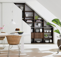 fitted sliding door wardrobe understairs kitchen